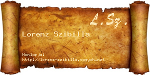 Lorenz Szibilla névjegykártya